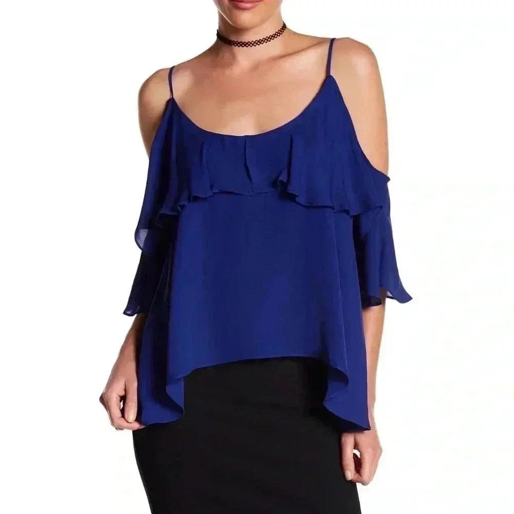 Nicole Miller Cobalt silk blouse. NWT.